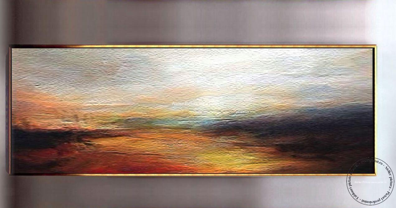 Tablou peisaj abstract, Tablou peisaj impresionist, Tablou Peisaj Natura, Tablou cu rasarit de asorae, Tablou orizont , Tablou peisaj romantic, decor acasă, arta, peisaj mirific, pictura peisaj cu apus de soare, decorativ, atelier pictura, peisaj frumos, multicolor