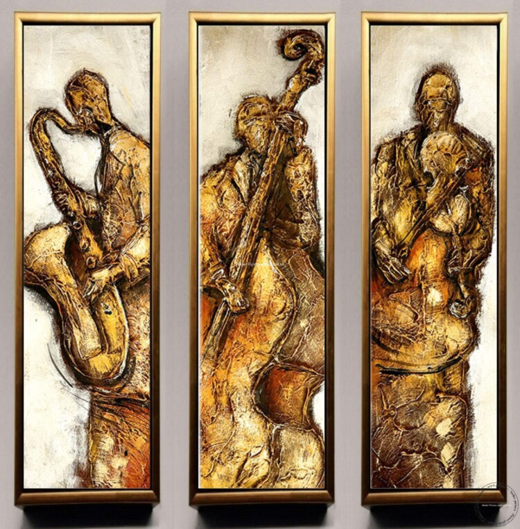 Jazz Pictura band club jazz Tablou cu muzicanti, Pictura set cu Oameni