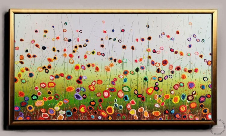 Peisaj cu flori de camp, peisaj cu flori de vara, peisaj de vara, peisaj abstract
