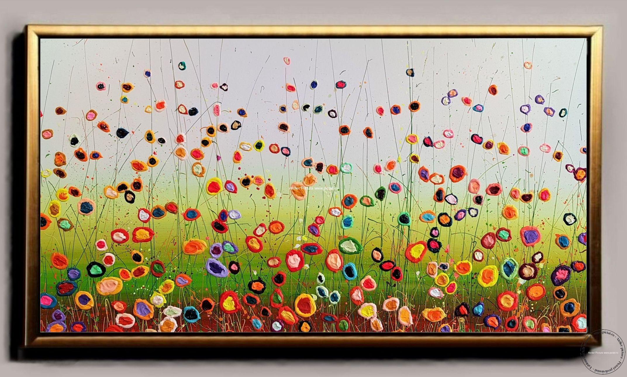 Peisaj cu flori de camp, peisaj cu flori de vara, peisaj de vara, peisaj abstract