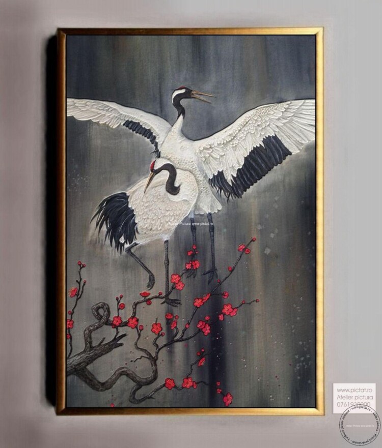 Tablou Pereche de pasari la apus de soare Tablou feng shui