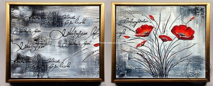 Tablou pictat manual cu flori si mesaj motivational personalizat la cererea clientului