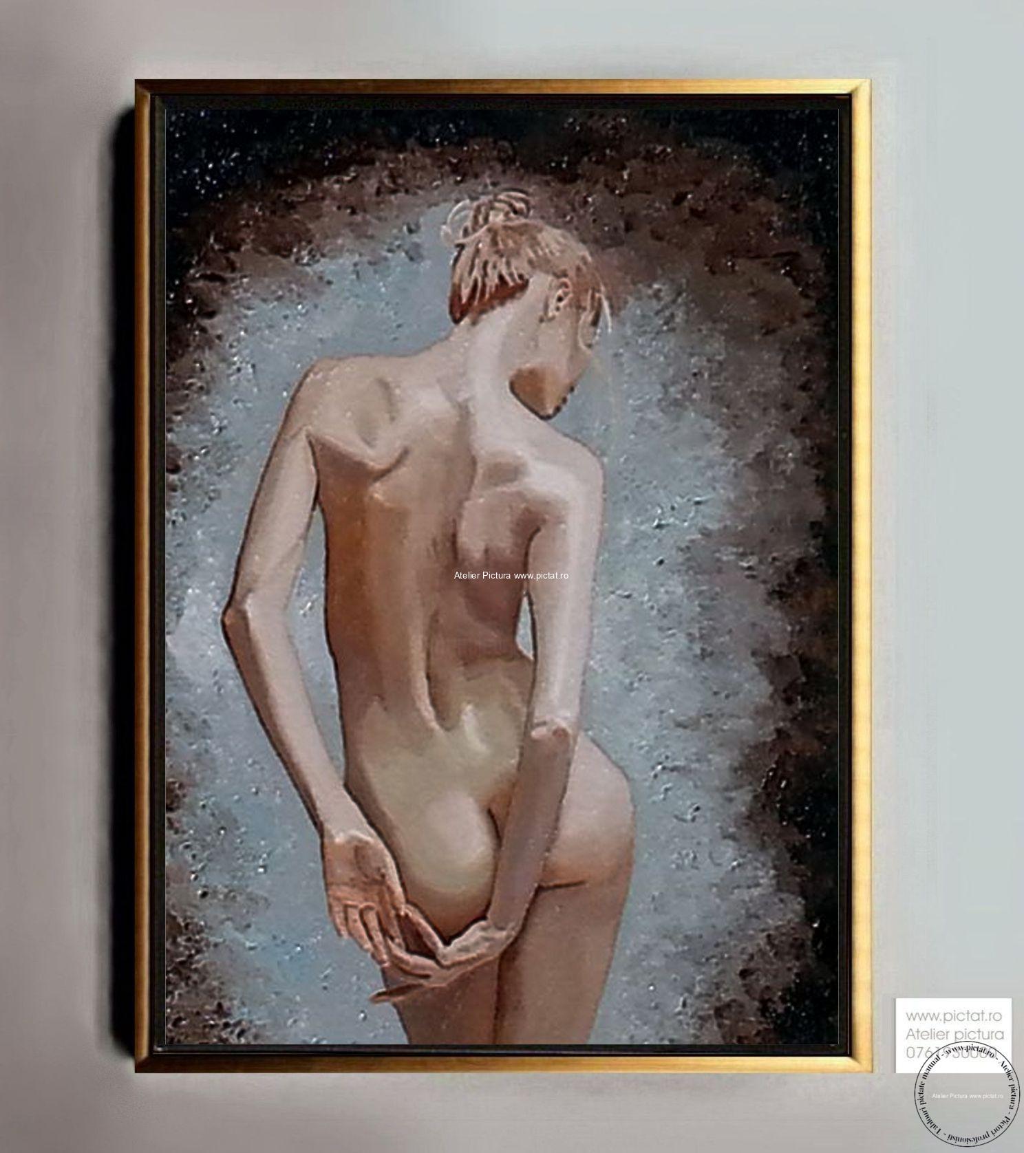 Tablouri pictate manual, Blonda senzuala, nud femeie