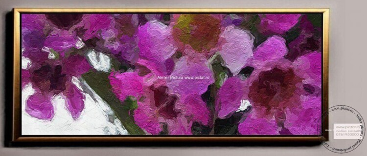 Tablou cu flori mov, tablou abstract, tablouri decorative cu flori