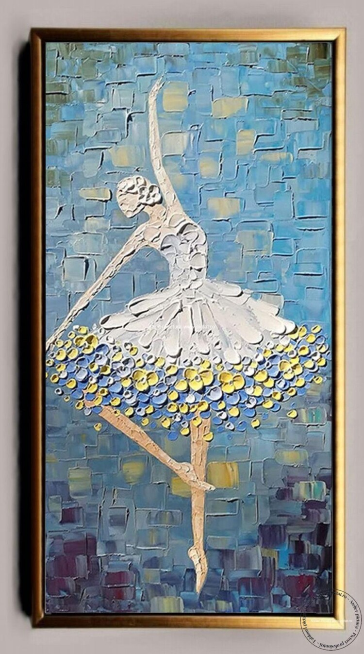 in cutit, tablouri cu balerina, tablou pictat cu balerina