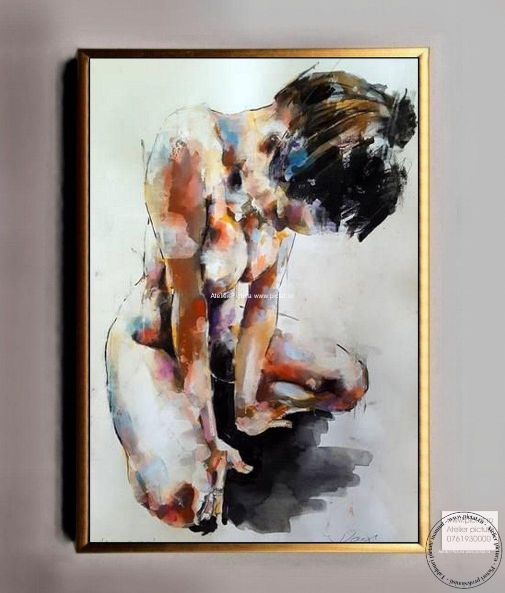 nud femeie, tablouri nud, tablou pictat nud femei