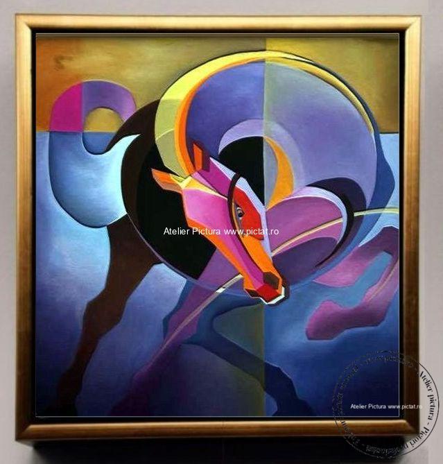 Tablou abstract Tablou cu cal multcolor Tablouri cu animale