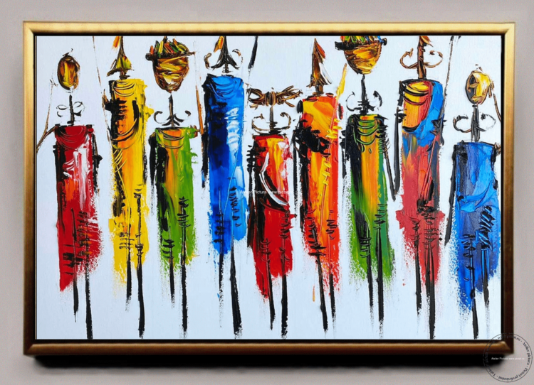 tablou african, Tablou africa, Tablouri cu femei, Picturi multicolore