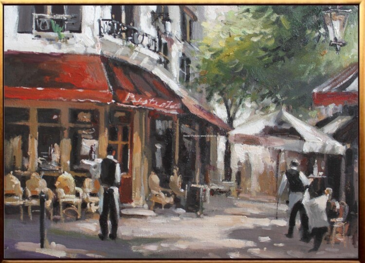 Tablouri pictate manual Pictura peisaj urban Tablou peisaj centru vechi, tablouri peisaje 40x30cm