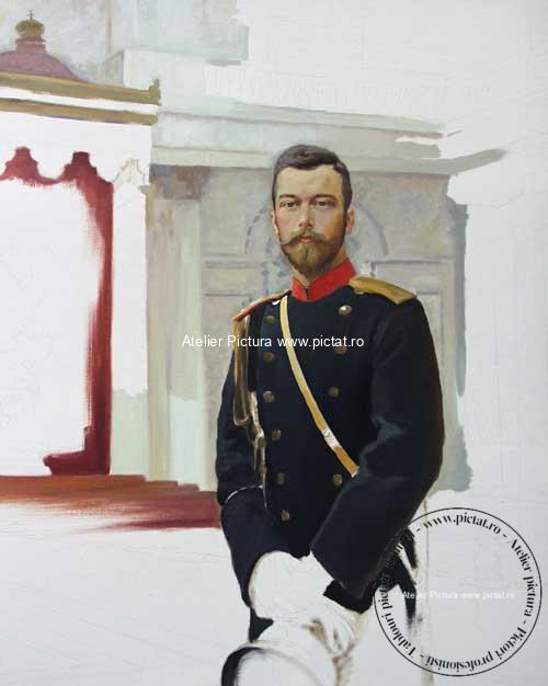 Picturi si portrete la comanda, tablouri la comanda, Pictor Ilya Repin Portret Nicholas II Portret imparatul Rusiei 1896
