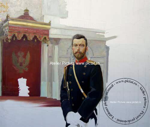 Pictura portret la comanda.dupa fotografie, tablouri la comanda, Pictor Ilya Repin Portret Nicholas II Portret imparatul Rusiei 1896