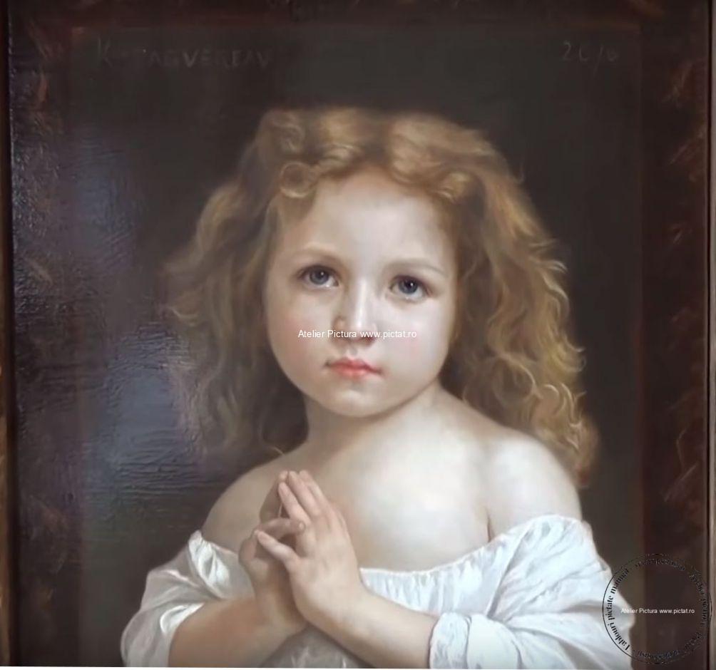 Portret fetita, portret copii, portret reproducere dupa William-Adolphe Bouguereau1