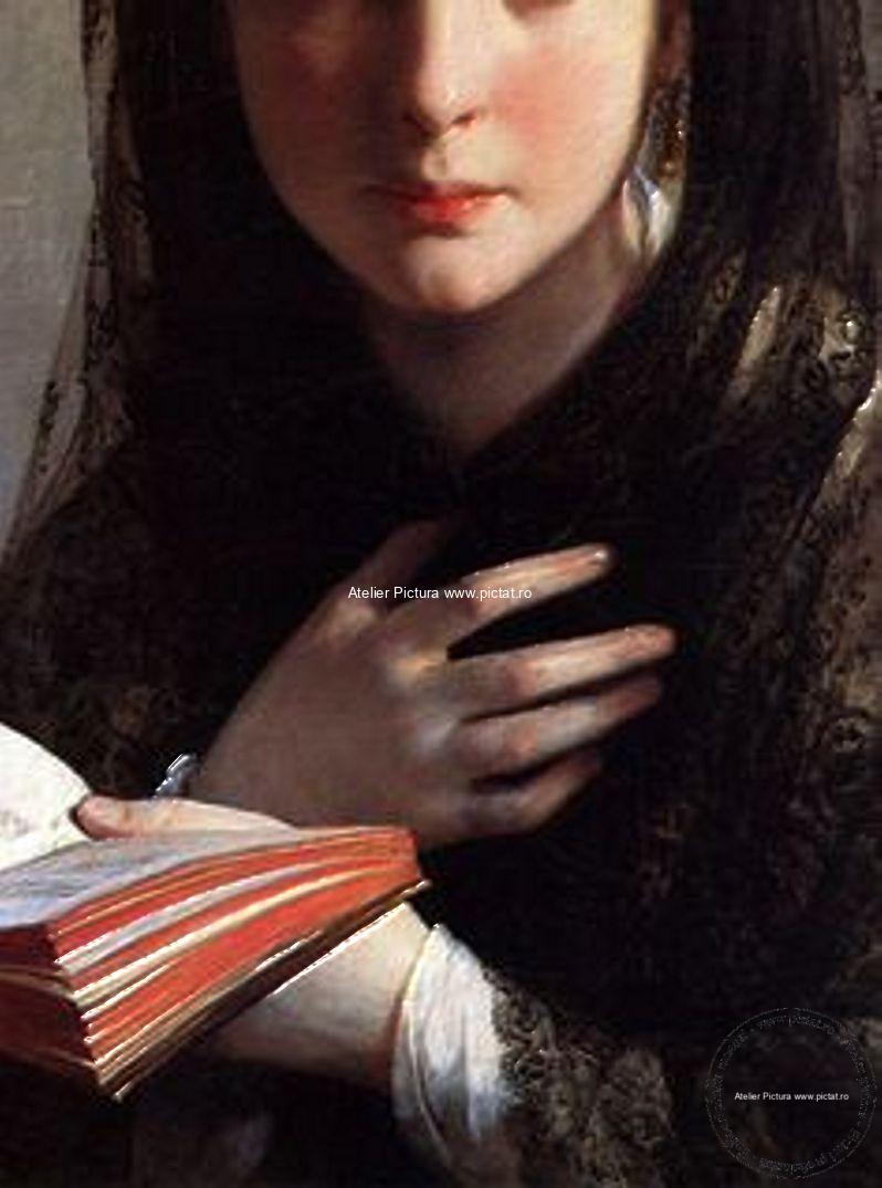 Pierduta in visele ei Portret pictat Portret femeie Comenzi tablouri Portret personalizat, Portrete personalizate, portrete pictate, Tablouri personalizate, Tablou portret pictat la comanda.reproducere pictura dupa poza