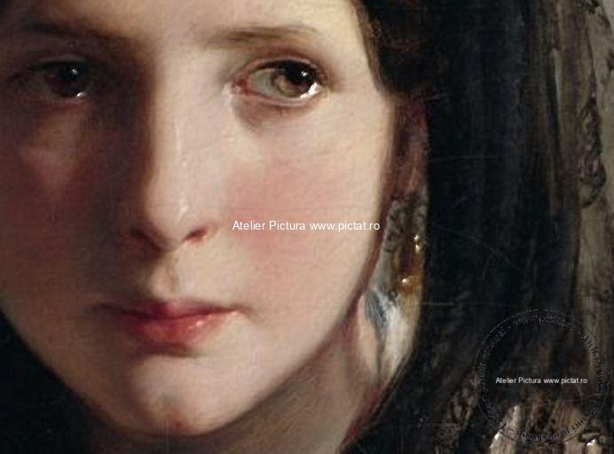 Pierduta in visele ei Portret pictat Portret femeie, portret feminin, portrete femeie, portret fete, portret femeie pictat, pictura portret femeie, portret de femeie tanara