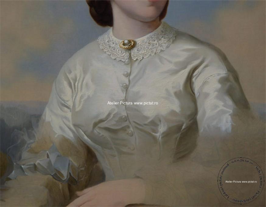 Reproducere celebra tablou portret femeie cu rochie alba Tablouri la comanda, 1