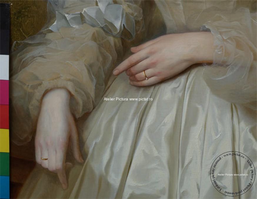 Reproducere celebra tablou portret femeie cu rochie alba Tablouri la comanda, 3