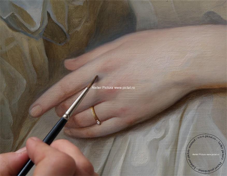 Reproducere celebra tablou portret femeie cu rochie alba Tablouri la comanda, 7