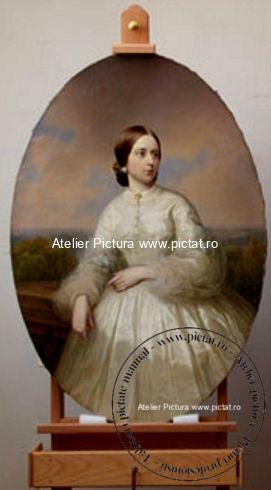 Reproducere celebra tablou portret femeie, fica contelui Serghei Pavlovici Sumarokov, Elena Soumarokova, lady in White (2)
