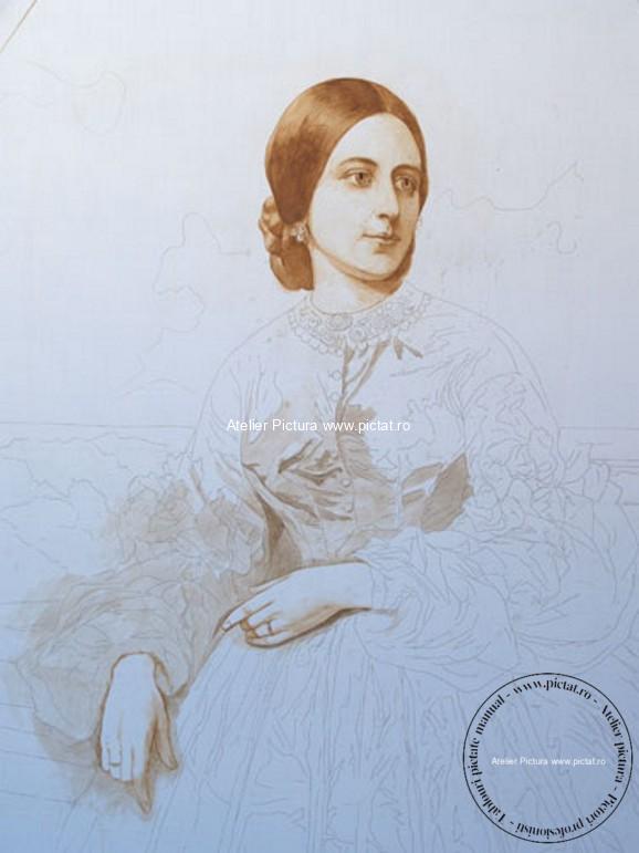 Reproducere celebra tablou portret femeie, fica contelui Serghei Pavlovici Sumarokov, Elena Soumarokova, lady in White (4)