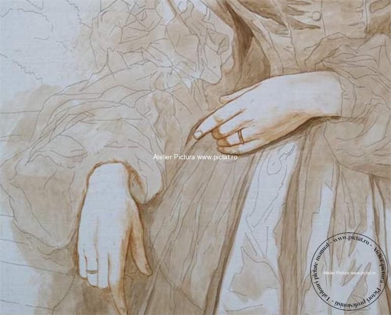 Reproducere celebra tablou portret femeie, fica contelui Serghei Pavlovici Sumarokov, Elena Soumarokova, lady in White (6)