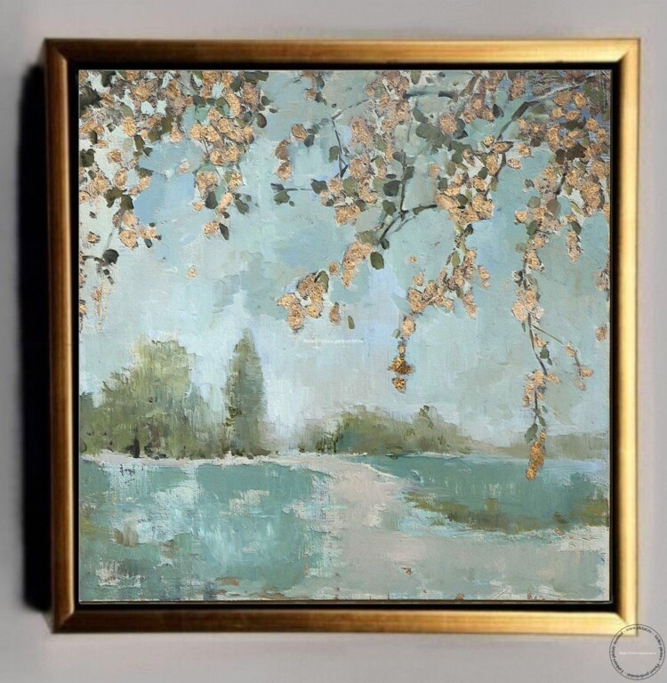 Tablou peisaj natura, Tablou peisaj de vara, tablou verde, tablou auriu, Tablou sufragerie, tablou living, tablouri abstracte, tablouri mari