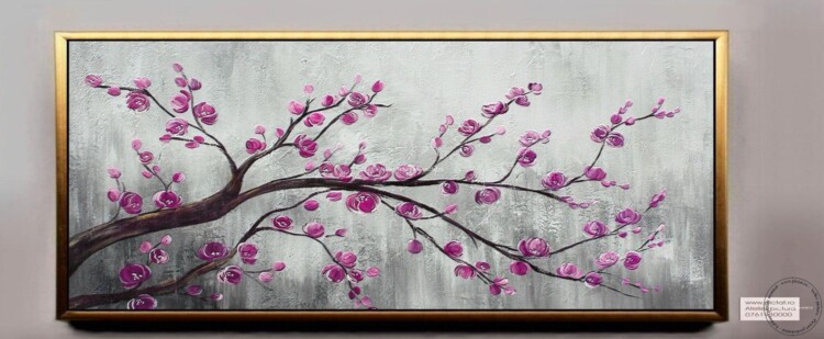 Tablouri pictate manual Tablou abstract, Tablou cu flori, Boboci de magnolie