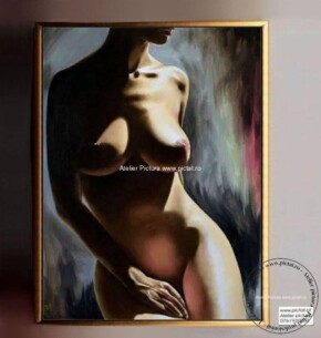 Tablouri pictate manual Tablou abstract, nud femeie cu sanii mari, Muza