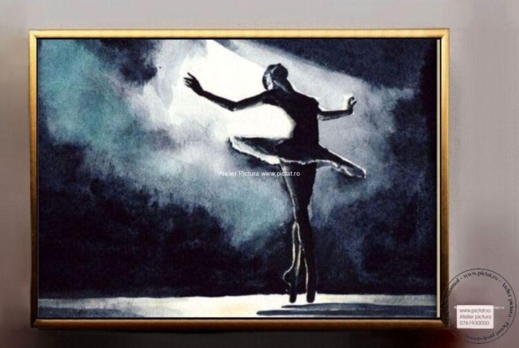 Tablou abstract, tablou balerina, tablou alb negru