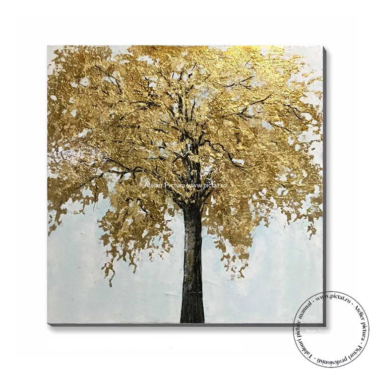 Tablouri pictate manual Tablou abstract, tablou cu copac, Tablou toamna, pictura ulei panza pictura pe panza tablou abstract natura peisaj - imagine 7