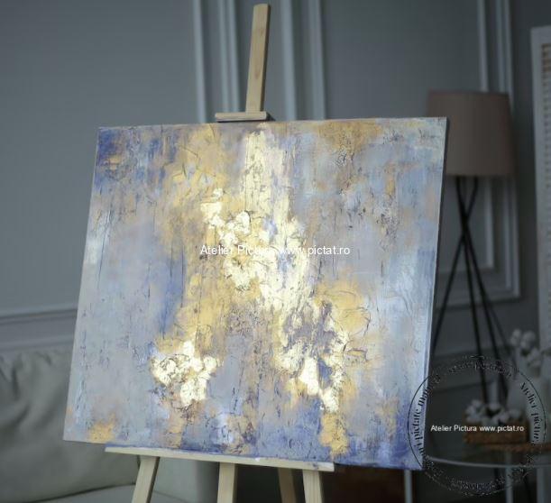 Tablouri pictate manual Tablou pictat manual ulei pe panza Tablou abstract pictura cutit tablou contemporan, tablou sufragerie, tablouri abstracte, tablouri mari - imagine 3