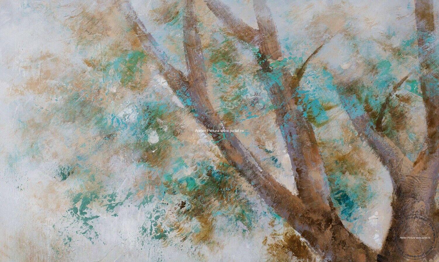 Tablouri pictate manual Tablouri la comanda.pictate, Tablou Peisaj Primavara, Tablou cu flori de primavara, Tablou modern, Tablou verde, tablouri abstracte - imagine 6
