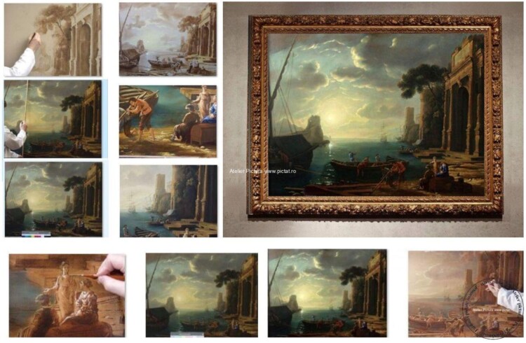 Tablouri-la-comanda-reproducere-pictura-peisaj-marin-Tablou-celebru-Hafen-beim-Sonnenuntergan.jpg
