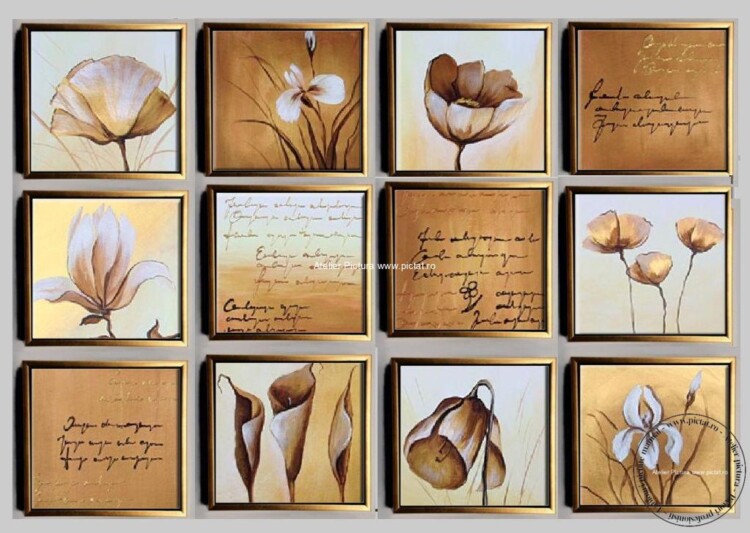 Tablouri pictate manual Tablouri set, tablouri abstracte cu mesaje personalizate cu textul dumeavoastra