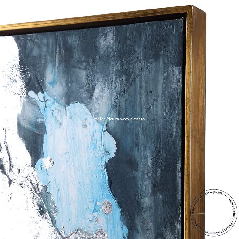 Tablouri pictate manual, Tablou peisaj abstract Marmura Toros Top Blue