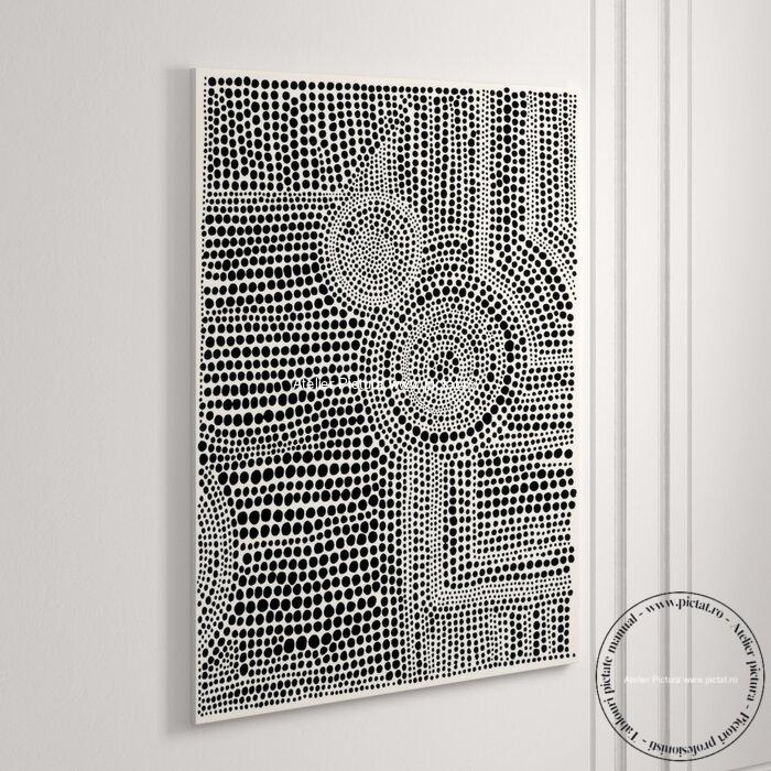 Tablou pictat manual Puncte, Pictura abstracta moderna, Pointulism - imagine 2