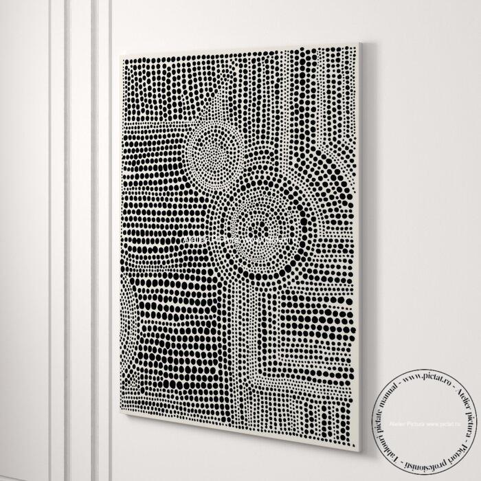 Tablou pictat manual Puncte, Pictura abstracta moderna, Pointulism - imagine 5