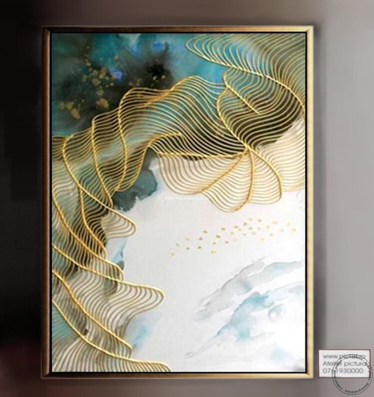 Tablou abstract 3D, Tasarit de soare, tablou reliefat, Tablou turcoaz, Cadouri de lux, Cadouri unice, Cadouri originale, Cadouri inedite