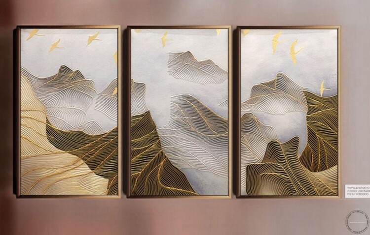 Set Tablou peisaj abstract, Tablou munte, tablou cu pasari, tablouri living, tablouri moderne, tablouri decorative, tablouri dormitor set
