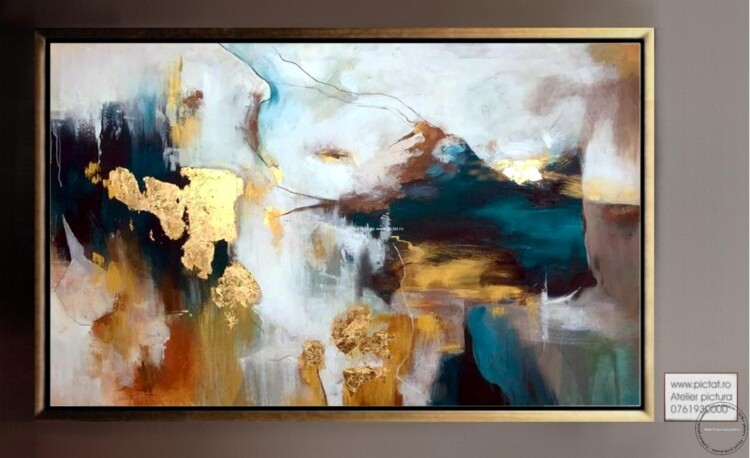 Tablou abstract dimensiune mare Tablou peisaj abstract, Cadouri de lux, Cadouri unice, Cadouri originale, Cadouri inedite, Tablou pictura cutit