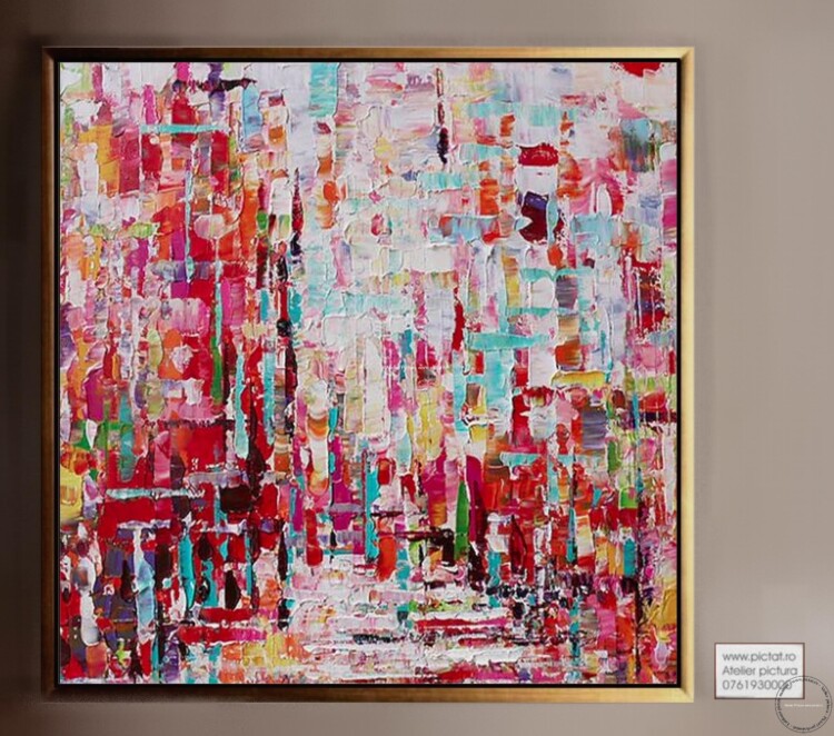 Tablou abstract, tablou multicolor, tablou modern, tablou birou, tablou hol, tablou decorativ, tablou design, Cadouri inedite