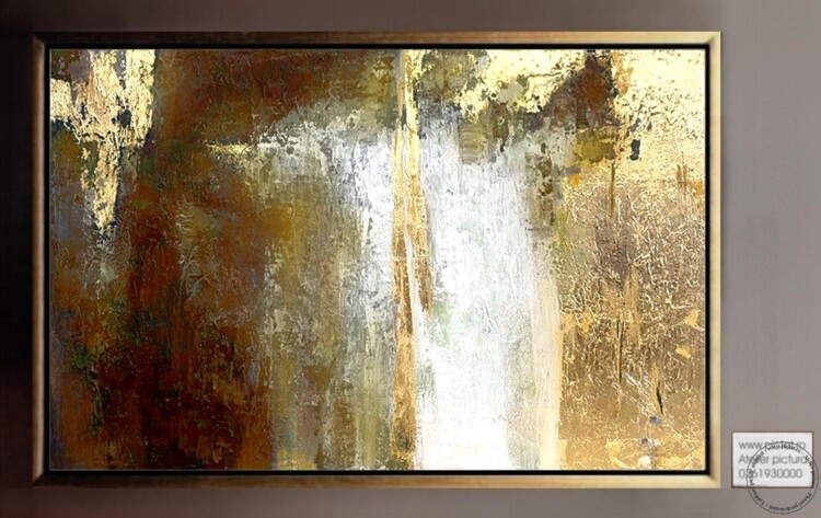 Tablouri pictate manual Tablou abstract Bronz auriu, Tablou Dimensiune mare, Tablou peisaj abstract, Cadouri de lux, Cadouri unice, Cadouri originale, Cadouri inedite