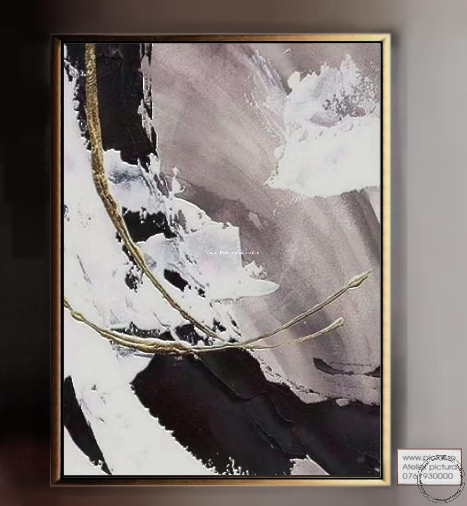 Picturi abstracte alb negru, tablouri alb negre, tablou dimensiuni mari, tablou dimensiune mare, Idei cadouri, tablou abstract modern 3D