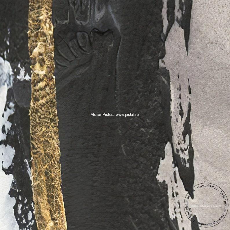 Tablouri pictate manual Picturi abstracte alb negru, tablouri alb negre, tablou dimensiuni mari, tablou dimensiune mare, Idei cadouri, tablou abstract modern 3D - imagine 3
