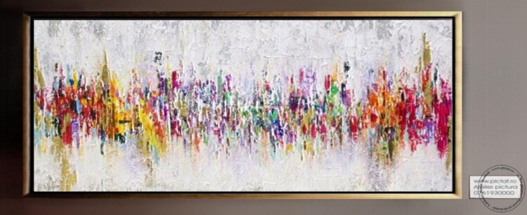 Tablouri pictate manual, Tablou abstract, Pictura abstracta, tablou decorativ dimensiune mare, Tablou 3D, Tablou pictura in cutit, Cadouri de lux, Cadouri unice
