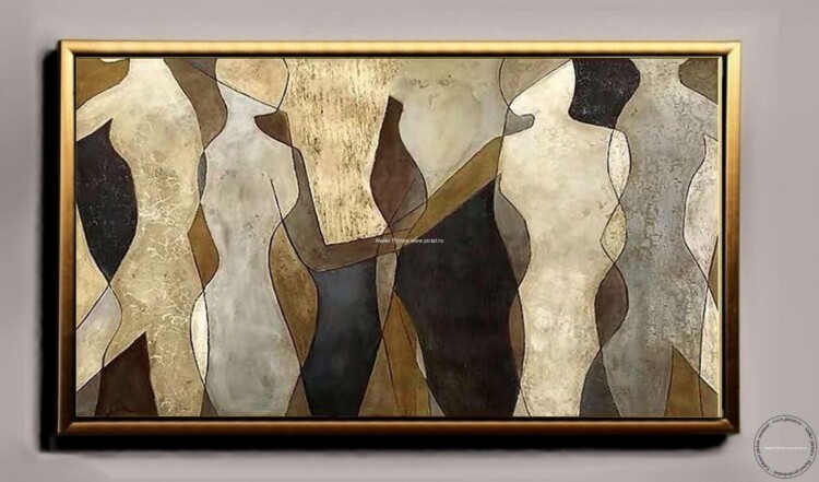 Tablou abstract cu oameni, Tablou aglomeratii urbane, Tablouri living, tablouri sufragerie, tablouri birou tablouri moderne decorative