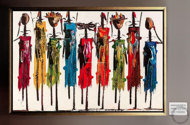 Tablou abstract Africa, Tablou multicolor, tablouri living, tablouri moderne, tablouri decorative, tablouri dormitor, tablouri living xxl