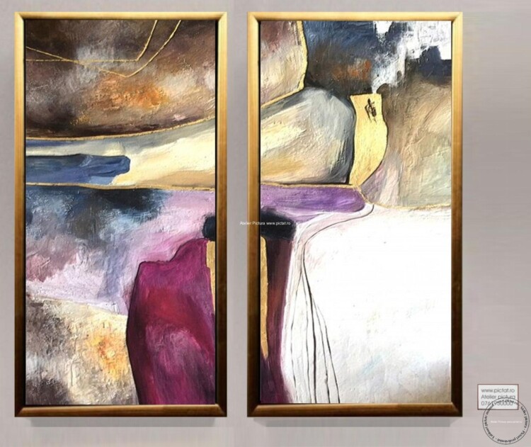 Set tablouri pictate, tablouri living, tablouri moderne, tablouri decorative, tablouri dormitor, Set tablouri living, Tablou abstract, Idei cadouri