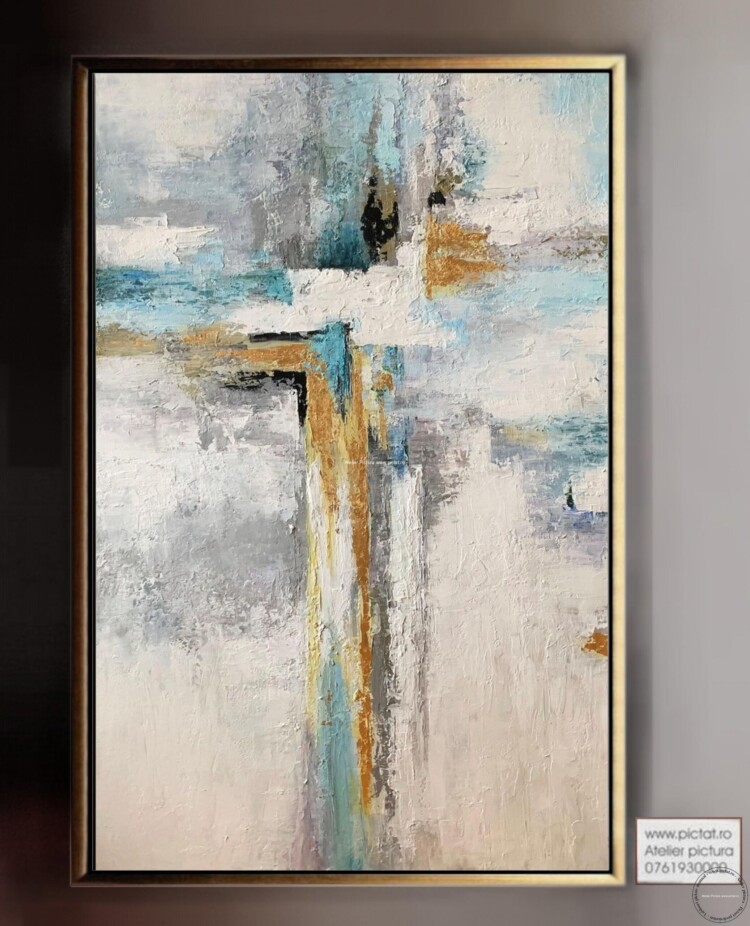 Peisaj abstract, Tablou pictat, tablou dimensiuni mari, tablou dimensiune mare, Idei cadouri, tablou abstract modern, Tablou 3D