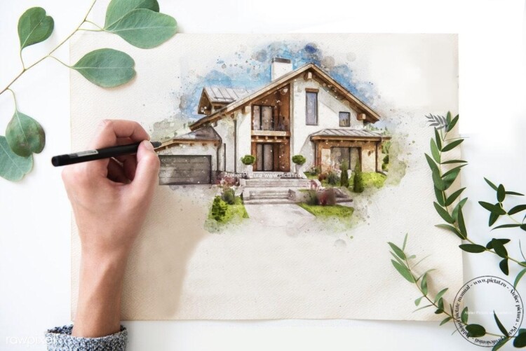 Tablouri pictate manual, tablou casa noua, tablou cu prima ta casa, tablou personalizat dupa poza casei tale, tablouri living, tablouri moderne.