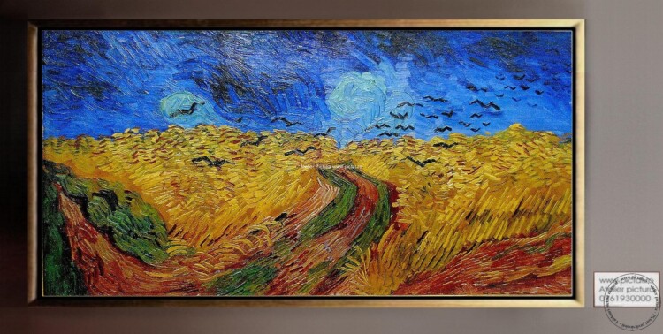 Tablou pictat Peisaj celebru de vara Camp de grau cu corbi Vincent Van Gogh
